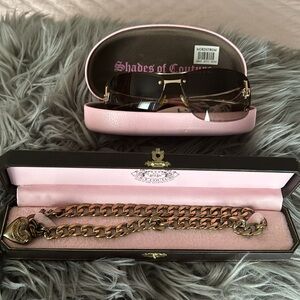 Vintage Juicy couture chain with puff heart pre-own juicy sunshades.very stylish